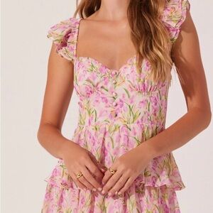 Astr Pink Floral Maxi Dress